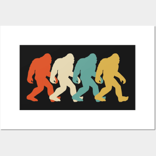 Retro Sasquatch Bigfoot Crossing Street Silhouette 80's 70's Design, Crossing Street Posters and Art